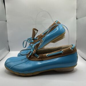 Sperry Saltwater Duck Boots Womens 7.5 Turquoise Waterproof Rain Boot